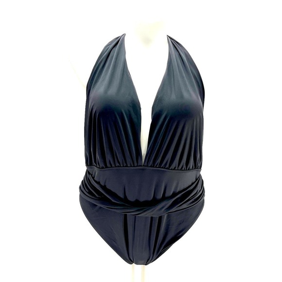 Good American NEW Waist Cincher One-piece Swimsuit In Matte Black Plus Size 3X - Picture 3 of 16